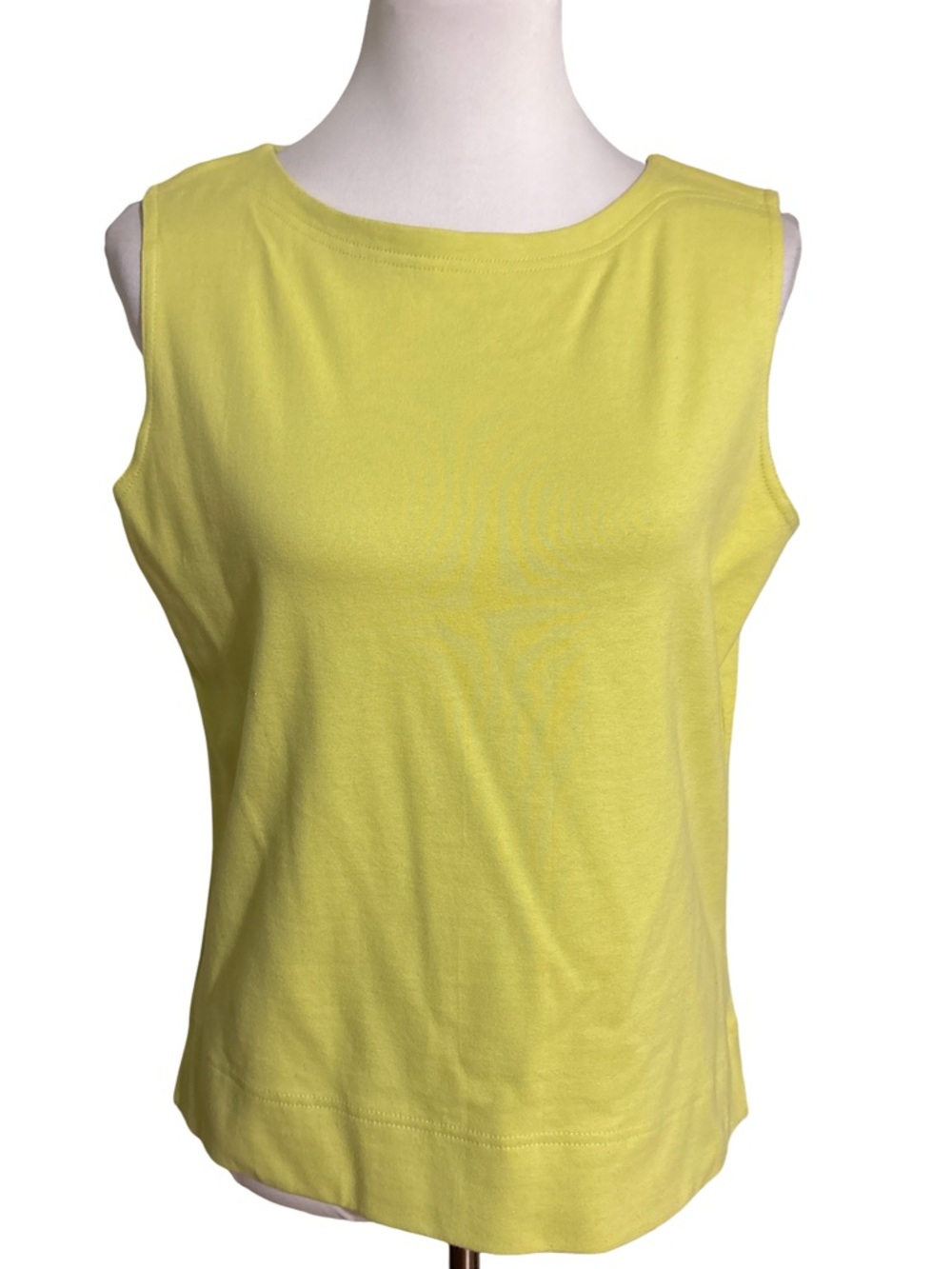 Claudia D. Women's Sleeveless Crewneck Tank Top Lemon Yellow
